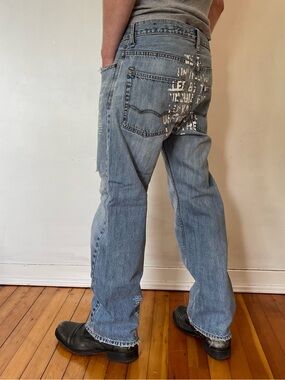 Light Blue Distressed Men's Jeans